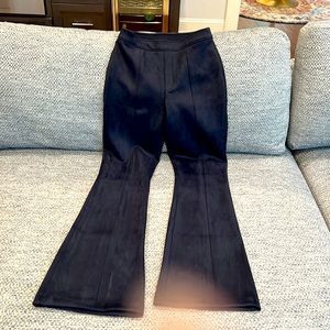 Spanx Perfect Pant, High Rise Flare Blue Suede Size Medium